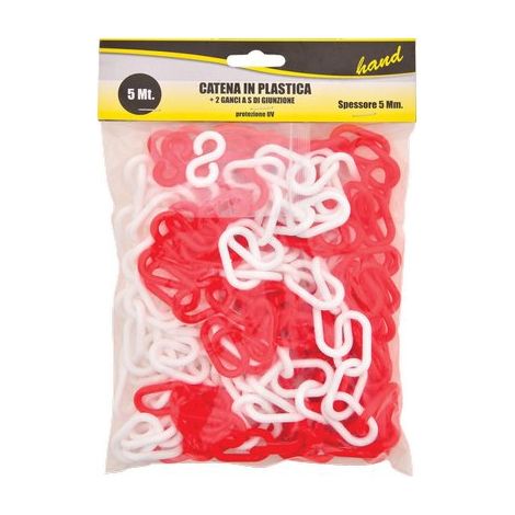 CATENA SEGNALETICA HAND - PLT BIANCO/ROSSO D.MM 5 MT  5- 2 pezzi