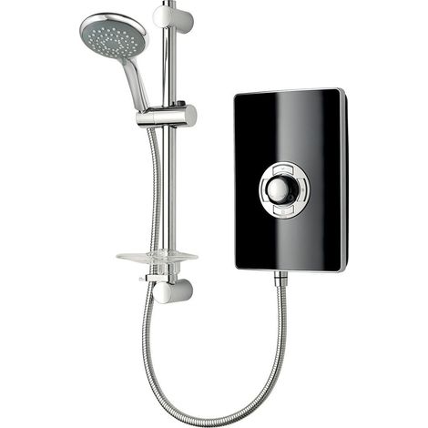 Triton Aspirante 8.5KW Gloss Black Electric Shower - Includes Head + Riser Rail (1/10)