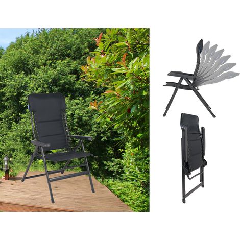XXL Campingstuhl klappbar - Liegestuhl MOLLEMA Anthrazit
