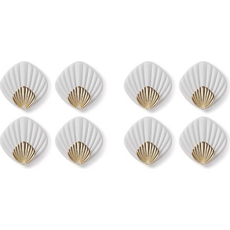 Crochet Adhesif Mural, 8 Pièces Coquille Accroche Torchon Cuisine, Support Mural Auto-Adhésif pour Cuisine, Salle de Bain, Bureau, Placard (1/4)
