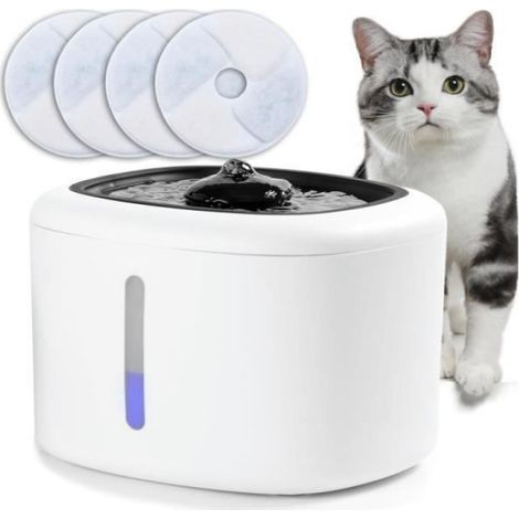 Lot de 8 filtres de fontaine à eau pour chat compatibles avec fontaine à eau - Cartouches filtrantes de rechange de 11 cm