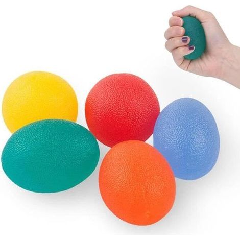 5Pcs Balles D'exercice pour Les Mains, Entraîneur de Doigts, Balle Reeducation Main, Balles de Résistance pour Renfort Musculaire (1/4)