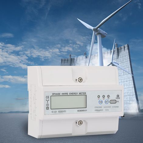 Compteur de puissance triphasé numérique 220/380V 10-40A consommation énergétique avec afficheur LCD KWh (1/5)