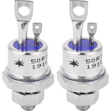 Tiristore, regolatore SCR 50RIA120 a bassa potenza, finitura eccellente, 1200V ad alta efficienza per controllo motori, alimentatori regolati, circuiti di illuminazione, 2 pezzi (1/5)