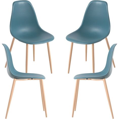 Packs Sillas Comedor - Pack 4 Sillas Mykle - Azul Petróleo
