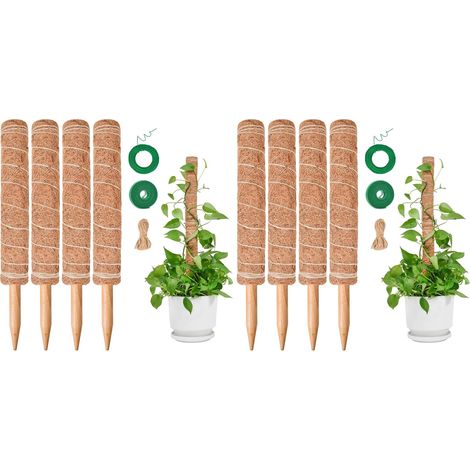 Stück 40CM Moosstab Monstera, Verlängerba Monstera Rankhilfe für Pflanzen, Kokos Pflanzenstab Monstera Moss Pole für Garten Kletterpflanzen Zimmerpflanzen (Packung mit 2) (1/5)