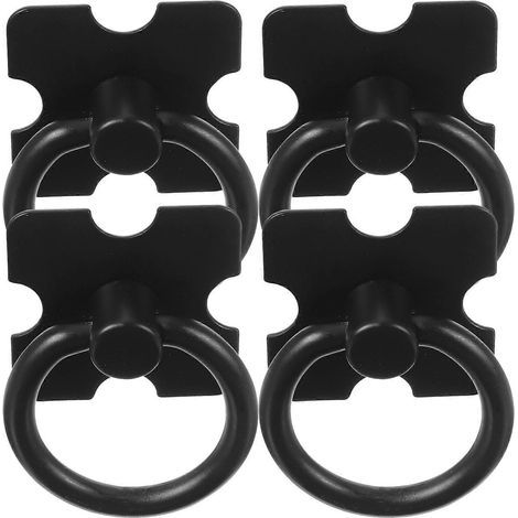 Set mit 4 Schubladengriffen für Möbel, Küchenschrankgriffe, Möbelbeschläge – 3,50 x 3,50 x 0,10 cm – Schwarz (1/4)