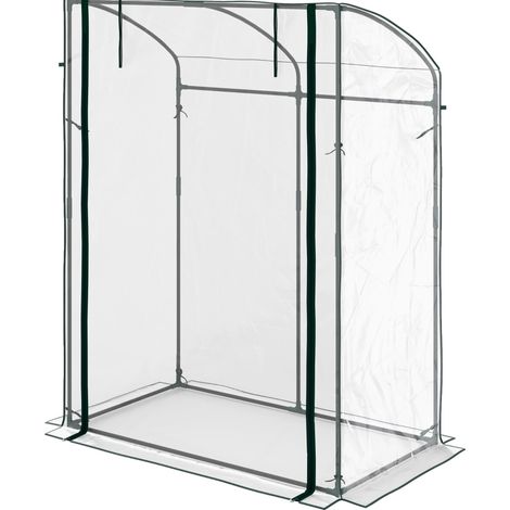 Invernadero de túnel con puerta y techo curvo 128 x 70 x 170 cm transparente (1/4)