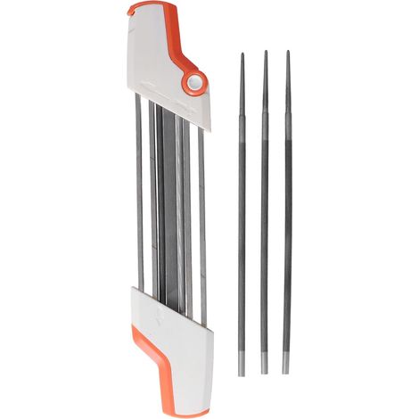 Affûteur De Chaîne Tronçonneuse 3/8 Pouce, Lime 5,5mm Acier Poignée Sécurité, Kit Affûtage Manuel Pour Scie Jardinage (1/5)