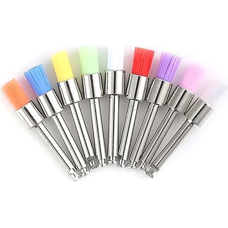 100 brosses à polir dentaires jetables, poils en nylon, usage unique pour cliniques dentaires et hôpitaux (1/5)
