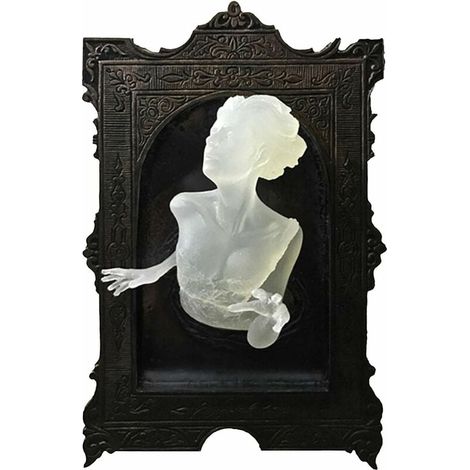 Halloween-Geister-Wanddekoration, leuchtende Halloween-Aufkleber, selbstklebende Geister-Wanddeko in einem kreativen Leuchtspiegel für Schlafzimmer und Flur – B (1/3)