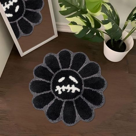 Tapis psychédélique à motif visage souriant, tapis tendance, tapis de bain moelleux à séchage rapide (1/5)