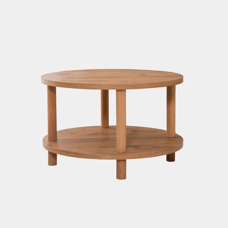 Table basse ronde en bois "Roby" - 70 x 70 x 43 cm - Marron