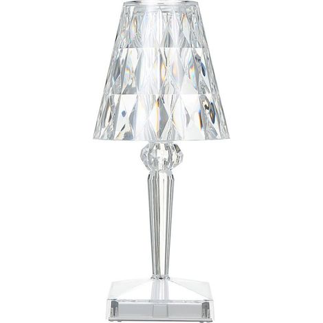 Diamond Crystal Table Lamp, USB Rechargeable Crystal Bedroom Bedside Lamp, Adjustable Temperature/Brightness, Lithium Battery Touch Type - With Battery, Touch Type  MUMU