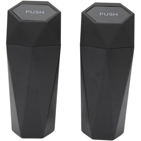 Cubo de basura para coche con tapa, 2 piezas, a prueba de fugas, decorativo, automotriz, portátil, automático, cubo de basura negro (1/4)
