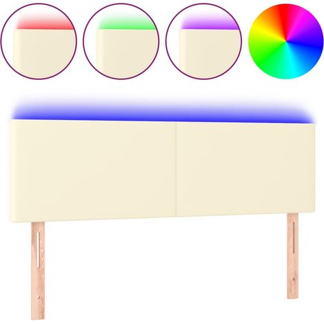 Maison Exclusive - Testiera Crema a LED 144x5x78/88 cm in Similpelle