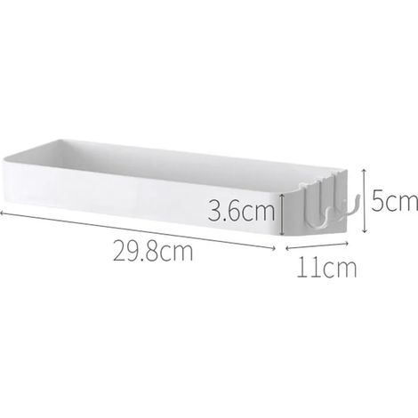 (Modèle 1) Étagères de rangement blanches pour gel douche et shampoing, support de rangement auto-adhésif pour produits cosmétiques de salle de bain (1/5)