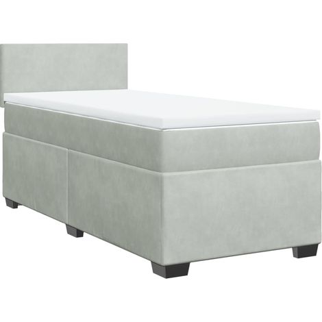 Maison Exclusive - Boxspringbett mit Matratze Hellgrau 90x200 cm
