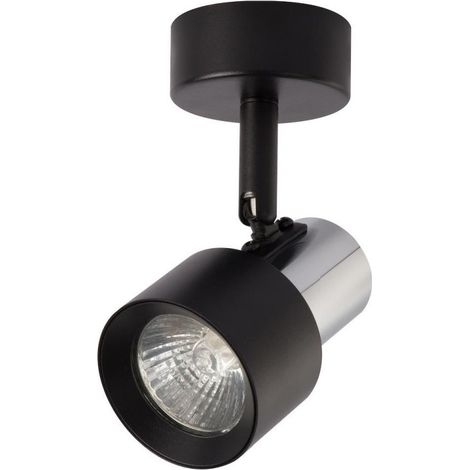 Spot Plafonnier GU10 - Aluminium Noir Chrome - Orientation Réglable - Pour Salon Cuisine Bureau - 1 Unité (1/5)