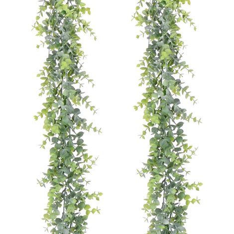 pezzi di ghirlanda artificiale di eucalipto, foglie e viti di eucalipto, ghirlanda nuziale fatta a mano, verde decorativo per sfondo, arco e parete.