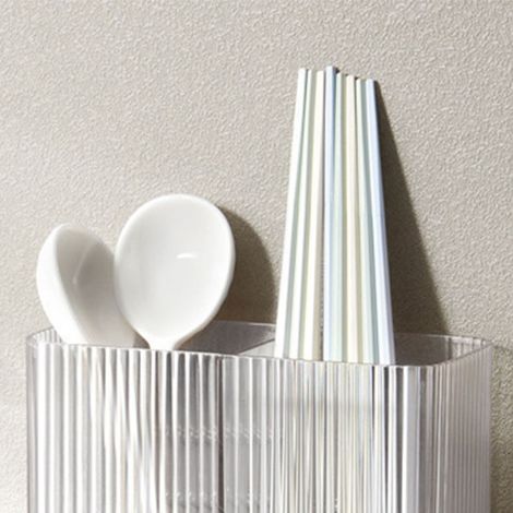 Porte-baguettes multifonctionnel avec système d'égouttage, boîte de rangement murale créative et légère pour la maison, blanche (1/5)