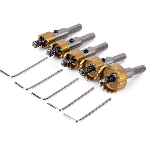 AGE Jeu de scie à trous 5 pièces, kit d'outils de coupe en carbure pour acier inoxydable et métal dur (1/5)