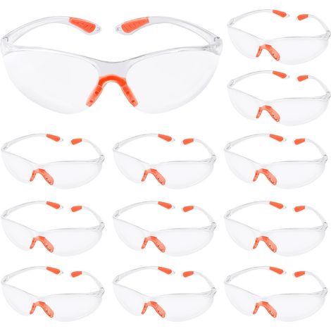 Lunettes de Sécurité, Lunette de Protection Travail, Lunettes de Protection Anti-Glisse avec Verres Transparents & Pont-de-Nez Caoutchouc, Lunette Transparente PC (1/5)