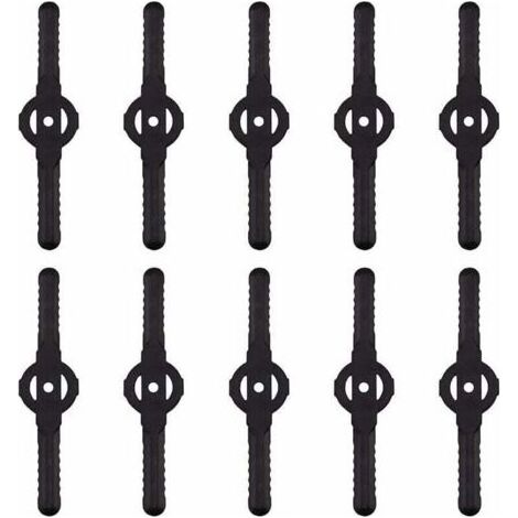 Lame plastique coupe bordure, 10 pcs Lames En Plastique Cutter Remplacer Pour ensemble doutils de coupe-herbe sans fil, remplacement de lames de coupe de tondeuse à gazon en plastique(noir) (1/5)