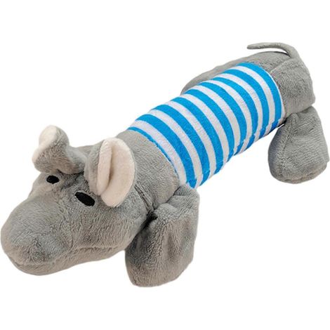 Peluche Animal Jouet pour chien sonore Pig Duck Elephant chien jouet à macher mignon Stuffed Animal dentition jouet pour chiens chiots Biting Tug-of-War – Gris (1/5)