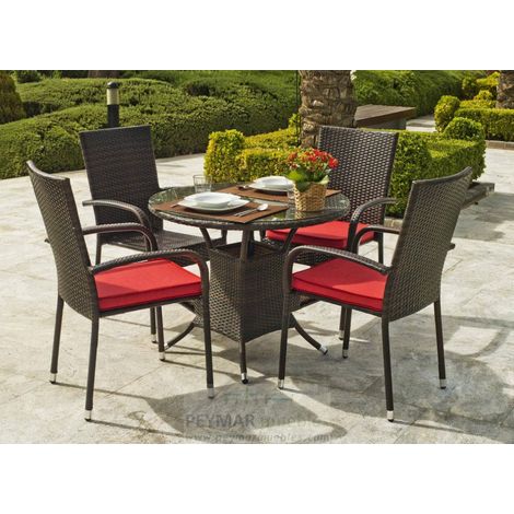 Conjunto jardín de mesa y 4 sillones Bergamo/Bahia -90/4 . (1/2)