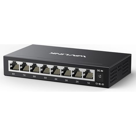 Commutateur Ethernet Gigabit 8 ports (non géré), commutateur essentiel, hub réseau domestique, répartiteur Ethernet pour le bureau, Plug & Play, montage sur table ou mural, fonctionnement (1/5)