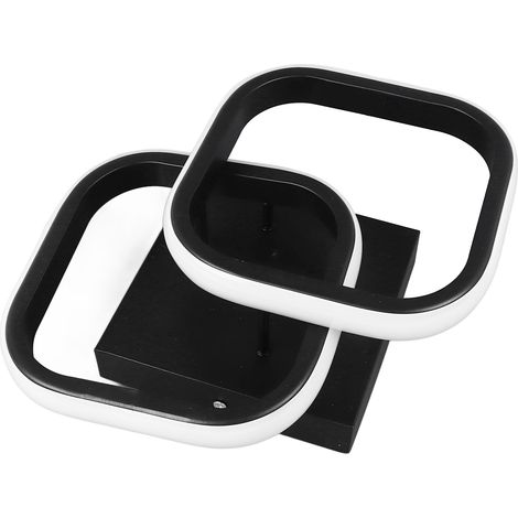 Plafonnier LED aluminium carré contemporain 28x19x10 cm 18W 3000K blanc chaud 110-265V pour cuisine chambre salon couloir entrée avec 2 vis et 2 chevilles (1/5)