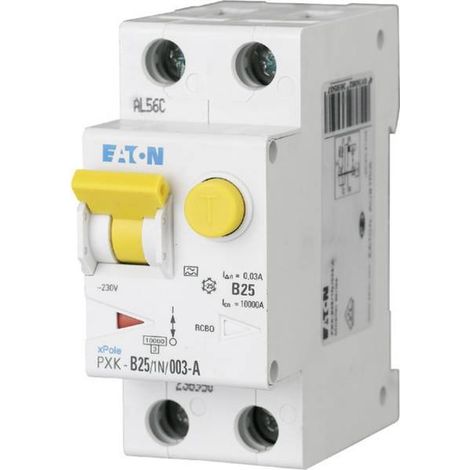 Eaton Combinazione interruttore FI/LS, 25 A, 30 mA, Caratteristica di intervento interruttore LS: B, 1p + N, Caratteristica di intervento interruttore FI: A, 236950