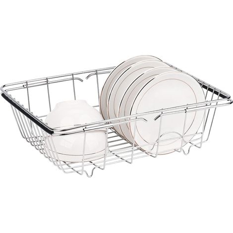 Égouttoir d'évier réglable en acier inoxydable, panier de rangement pour légumes et fruits (1/5)