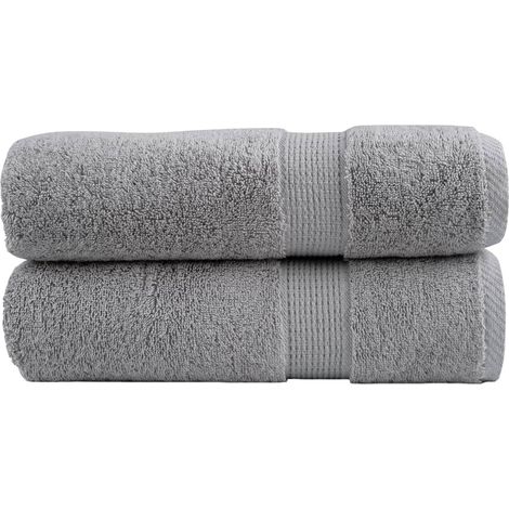 Serviettes de qualité supérieure SOLUND, lot de 2, grises, 50 x 100 cm, 600 g/m²