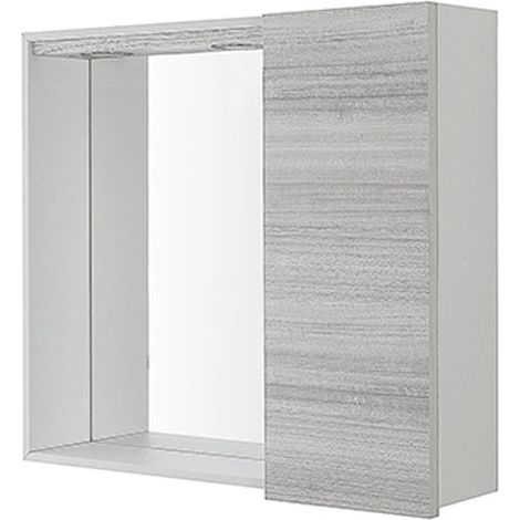 Specchiera da Bagno 1 Anta con Faretti Led Linea Stella - Colore: Grigio