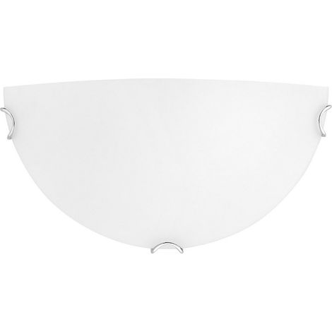 Merano Denver Applique Murale Encastrée Verre Blanc Satiné Métal Chromé LED E27