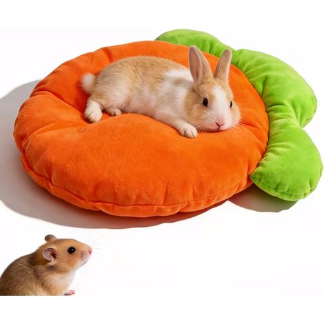 Lit pour animaux, rongeurs, lapins, en flanelle, motif carotte