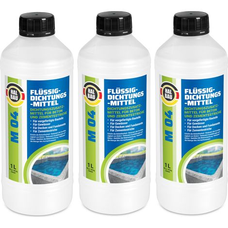 HALBAU Flüssiger Dichtungsmittel für Beton Zementestrich Mörtelzusatzmittel Plastifizierer M04 - 3L