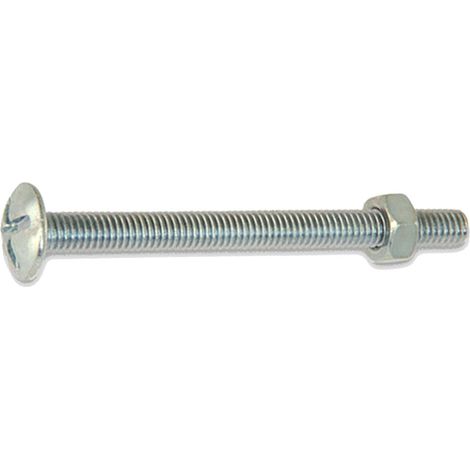 100 Boulons Poeliers Zingués diamètre 6,0 mm - Longueur 100 mm - Diamètre 6 mm