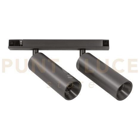 GFA1834 SPOT PER SISTEMA BINARIO 48V ORIENTABILE 2 LUCI LED 3000K 1100LM 16W CRI90 BLACK NICKEL