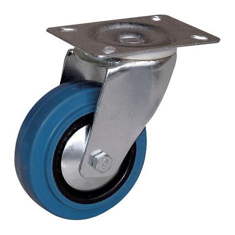 Roulette pivotante sur platine manulastic bleu charges moyennes Port Roll. diamètre 80 mm. charge 80 kg - GUITEL-POINT M