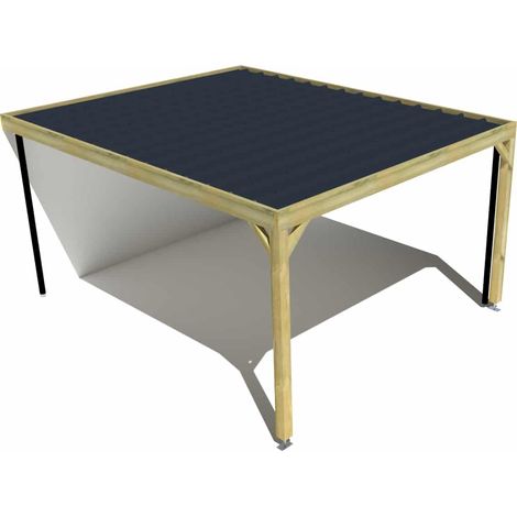 Carport bois • 4m x 5m • adossée • sens profondeur • livraison comprise (1/3)