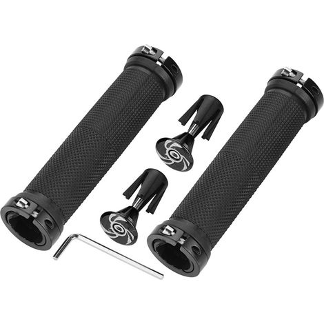 1 Paire de Poignées de Vélo avec Antivol Intégré pour Guidon de Bicyclette (Noir) (1/5)