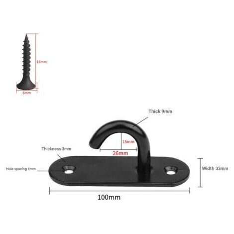 NALOOKAMIC Crochet Inox,10 Pièces Crochet Plafond,Pontet Inox pour Balançoire Hamac Yoga (1/3)