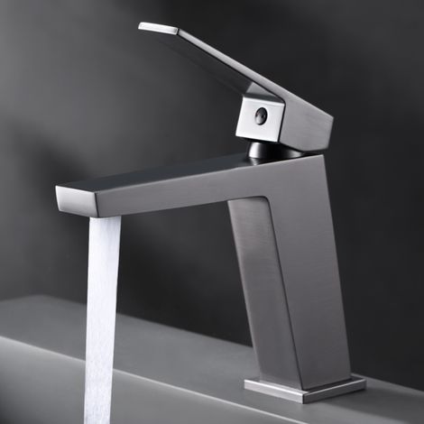 Imex - Grifo Monomando Lavabo Caño Bajo Gun Metal Serie Art (1/4)