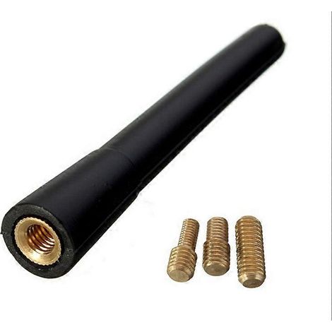 antenne universelle de 10 cm pour autoradio, flexible et anti-parasitage, avec adaptateur de filetage M4, M5 et M6. (1/4)