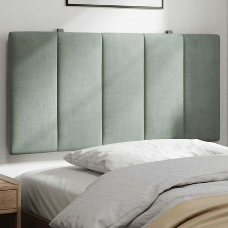 Vidaxl – Coussin de tête de lit 100 cm en velours gris clair – Soutien confortable pour lecture et télévision – Installation facile avec sangles