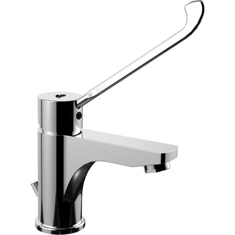 Paffoni Mitigeur lavabo avec levier clinique Rouge série RED301CR Chromé - Laiton (1/2)