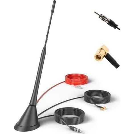 RED WOLF Autoantenne DAB Antenne mit 5 m Verlängerungskabel Dachantenne FM AM DIN Male Auto Radio Antenne SMB Adapter Booster Verstärker für FM AM Radio Blaupunkt Sony Pioneer (1/5)
